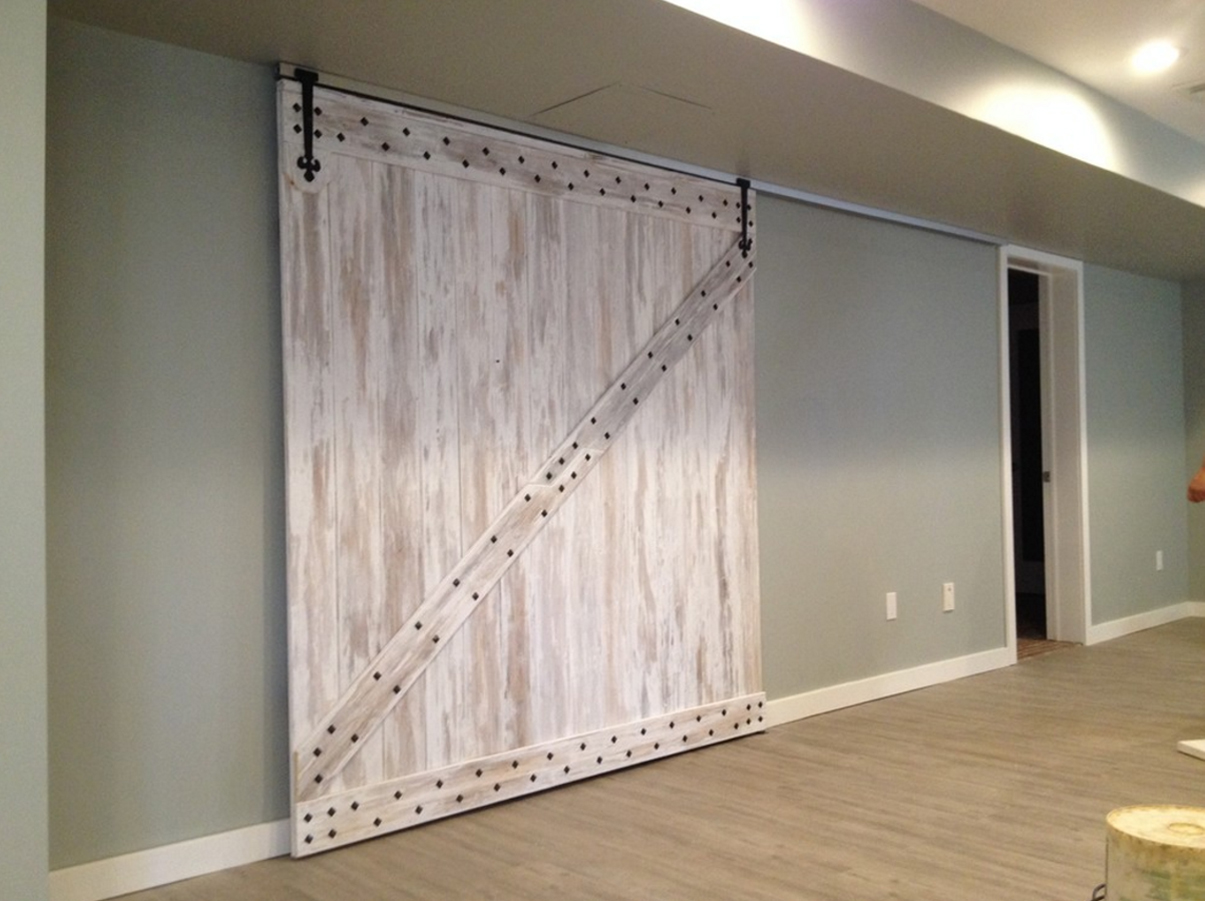 Basement Renovation Kitchen Gym Wine Cellar And A Barn Door